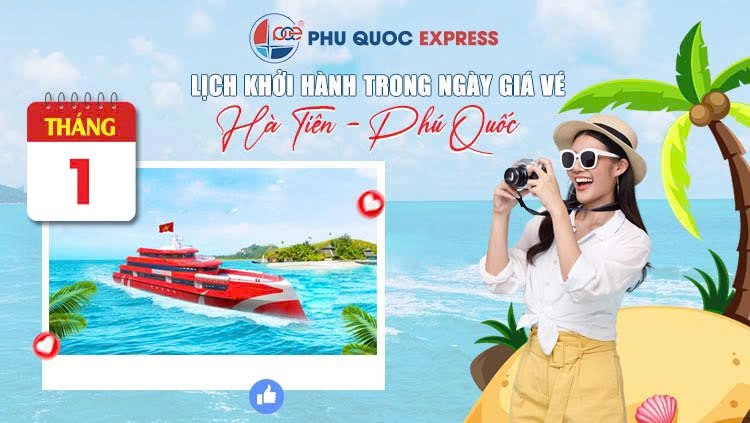 Lịch tàu Phú Quốc Express Hà Tiên - Phú Quốc tháng 1