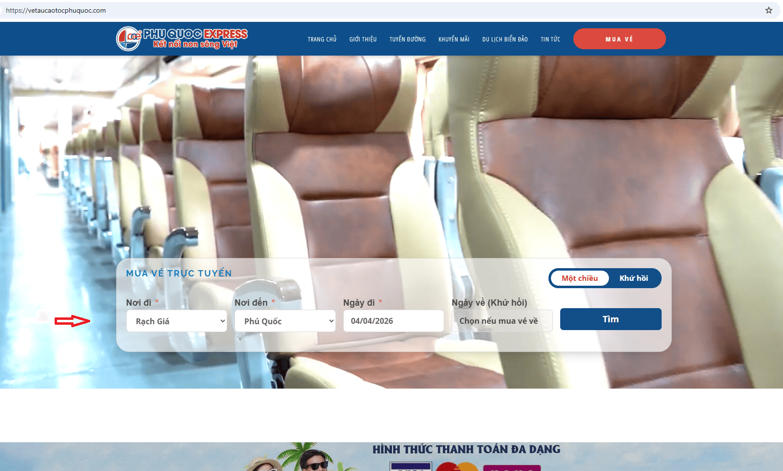 Đặt vé tàu Trà Vinh - Phú Quốc